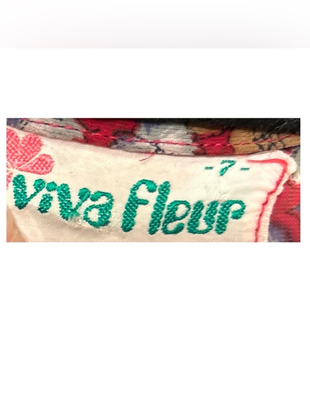 VIVA FLEUR Vintage Red Floral Button-Up Blouse Sz 7 Retro Cottagecore BohoTop - Picture 10 of 16